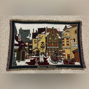 Vintage Goodwin Weavers Dickens’ Villlage Series Woven Throw